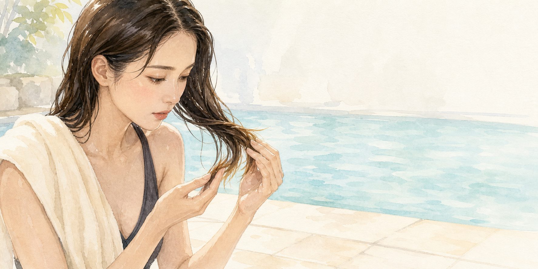 プールの塩素はヘアカラーにどう影響する?