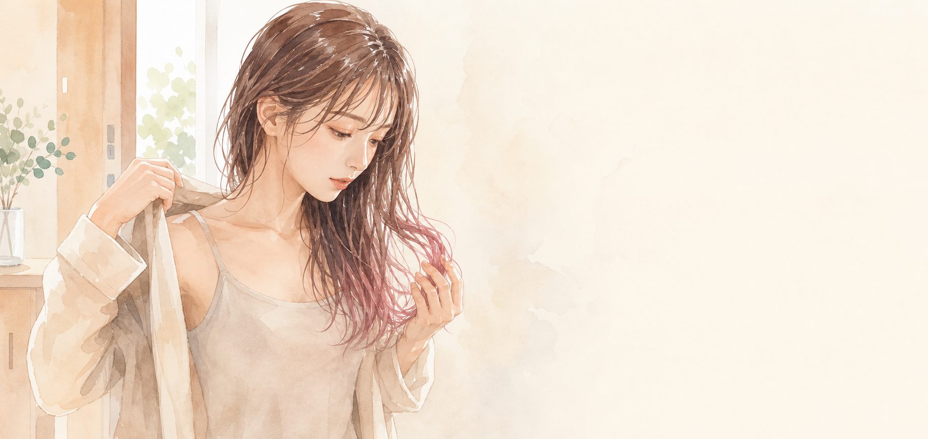濡れた髪のまま外出すると色落ちしやすい理由